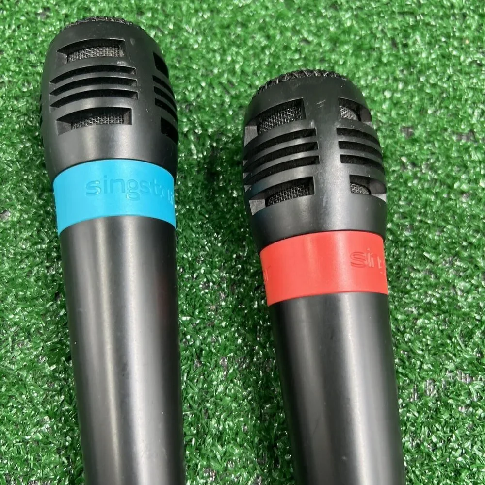 Singstar Mic Microphones Red Blue Set SCEH-0001 Sony PlayStation‎ 2 PS2